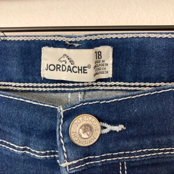 JORDACHE GIRLS SZ 18 LACE TRIM JEAN SHORTS - Picture 5 of 7